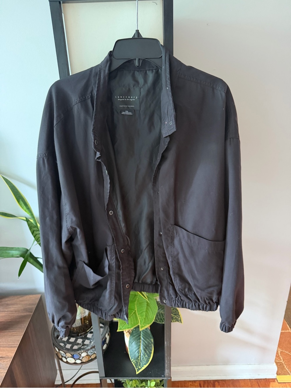 Sanctuary Hailee Oversized Utility Bomber Jacket - Washed Black (XXL)